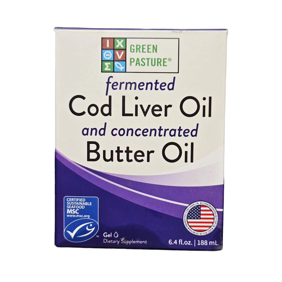 Green Pasture fermented cod liver oil and concentrated butter oil